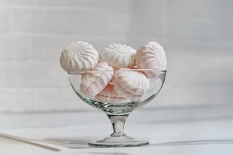 Marshmallows on a platter Stock Photos