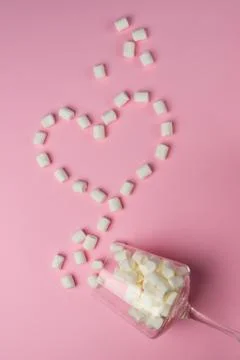 Marshmallows in the shape of a heart Stock Photos