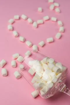 Marshmallows in the shape of a heart Stock Photos