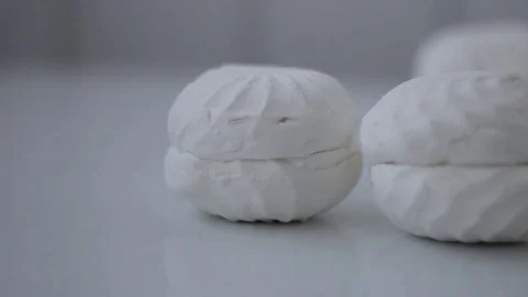 Marshmallows, souffle, background, close-up, round-trip Stock Footage 117294641