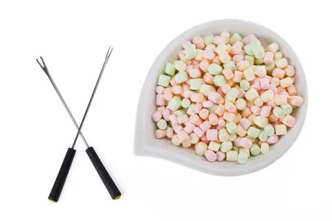 Marshmallows with a stick Stock Photos