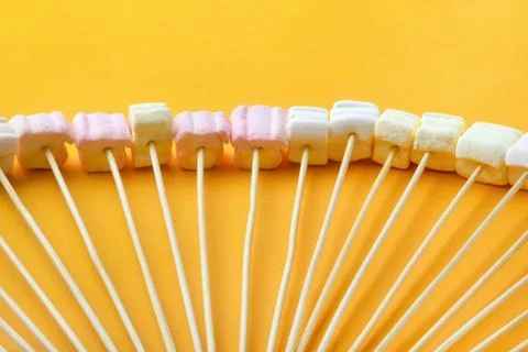 Marshmallows on a sticks Foto stock
