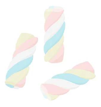 Marshmallows. Vector illustration isolated on white background Stock Illustration