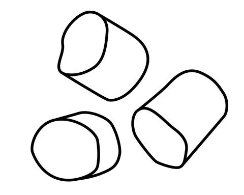 Marshmallows - vector linear picture for coloring. Outline. Marshmallows - sweet Illustrazione stock