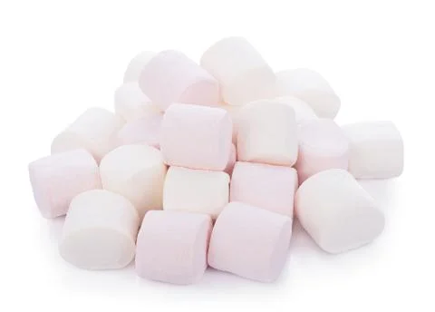 Marshmallows on white background Stock-Fotos