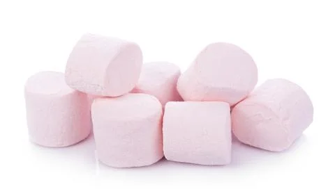 Marshmallows on white background Stockfoto's