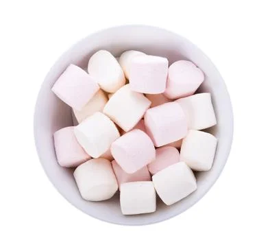 Marshmallows on white background Photos