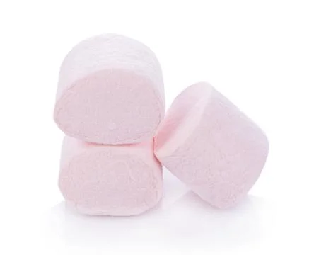 Marshmallows on white background Stock Photos