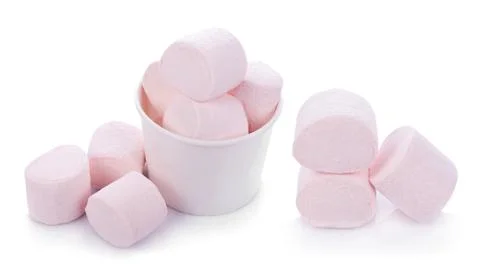 Marshmallows on white background 스톡 사진