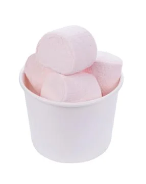 Marshmallows on white background Stock Photos