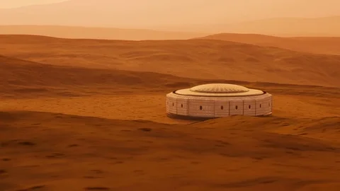 Marsian base building timelapse Stock Footage 82808672
