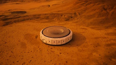 Marsian base building timelapse Stock Footage 82808843