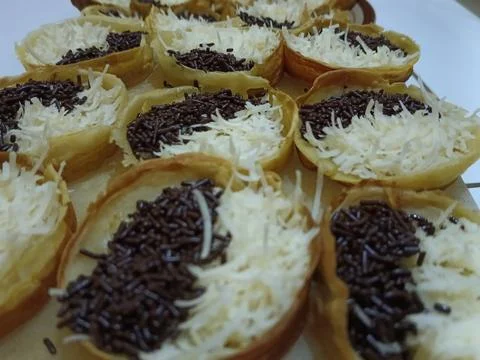 Martabak Mini is a smaller version of martabak creation Stock Photos