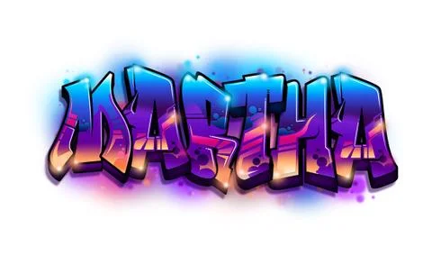 Martha Name Text Graffiti Word Design Stock-Illustration