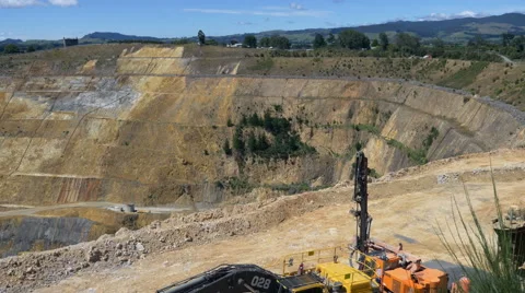 The Martha open-cast Gold Mine in Waihi, New Zealand Stock Footage 67674352