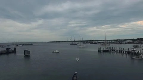 Marthas Vineyard - Drone - Oak Bluffs - Rising Stockbeeldmateriaal 65022762