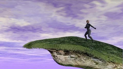 Martial arts on the cliff Stock Footage 113876831