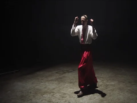 Martial Arts Dance Cossacks Choreography Slow Motion 스톡 동영상 70072254