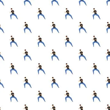 Martial arts man practicing combat stand pattern イラスト素材
