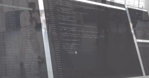 Martial arts referee stepping between competitors sending code overlay receding Stock Footage 316134538