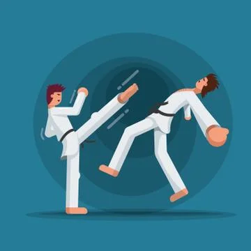Martial arts training Stock Illustration