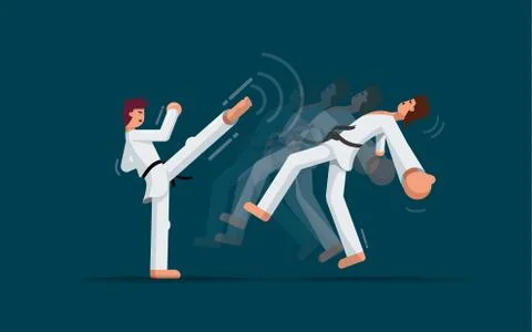 Martial arts training Stock Illustration