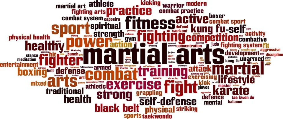 Martial arts word cloud Stock Illustration