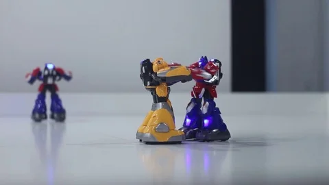 Martial toy robots Stock Footage 81784829