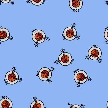 Martian atmosphere mars planet vector seamless pattern Stock Illustration