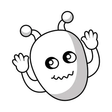 Martian character comic icon Stock Illustration