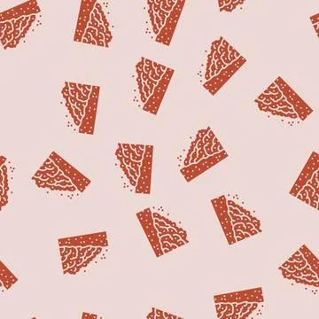 Martian dust storm mars planet glyph seamless pattern Illustrazione stock