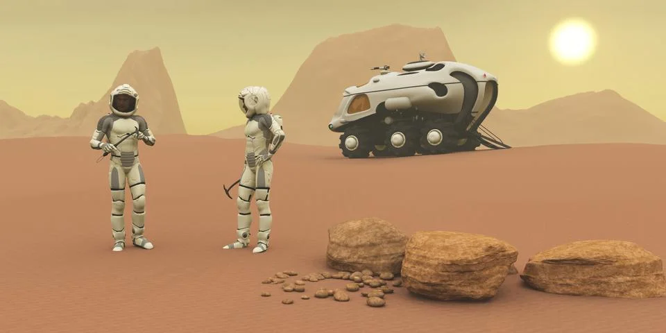 Martian Exploration Stock Illustration