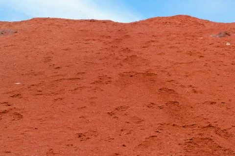 Martian like landscape with red deserty surface Stock Photos