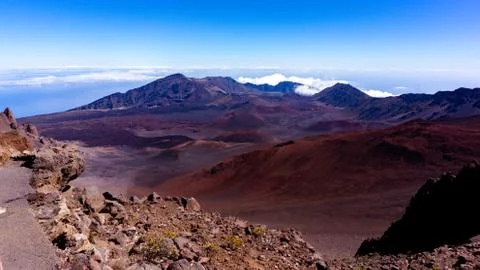 Martian looking vulcano summit Mauna Kea Hawaii Stock Photos