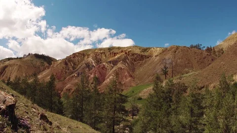 Martian mountains clouds timelapse 2 Stock Footage 106360085