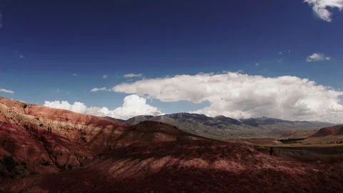 Martian mountains clouds timelapse Stock Footage 106360086