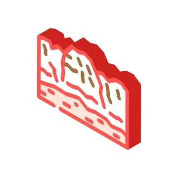 Martian mountains mars planet isometric icon vector illustration Stockillustratie