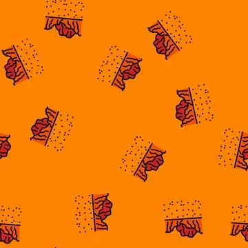 Martian mountains mars planet vector seamless pattern Stock Illustration