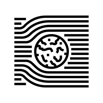 Martian solar wind mars planet line icon vector illustration Stockillustratie