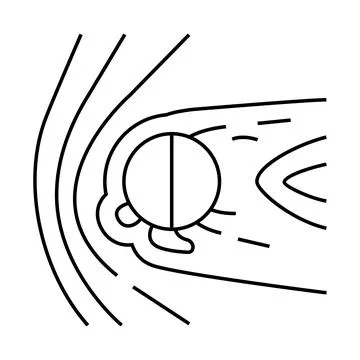 Martian solar wind mars planet line icon vector illustration Stockillustratie
