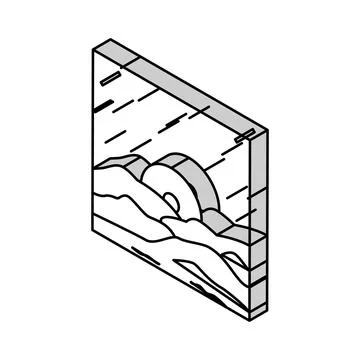 Martian sunset mars planet isometric icon vector illustration Stockillustratie