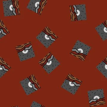 Martian sunset mars planet vector seamless pattern Illustrazione stock