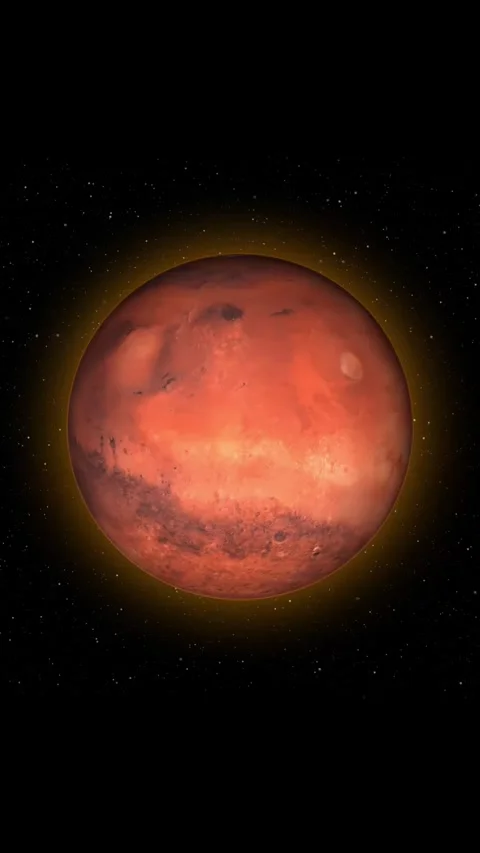 Martian surface planet animation vertical video red planet realistic space .. Stock Footage 344282280