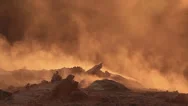 Martian Terrain With Fumes In Slow Motion Stock Footage