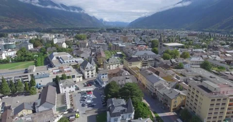 Martigny up - Aerial 4K Stock Footage 67280034
