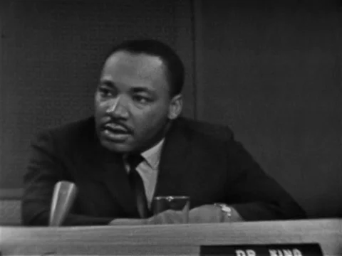 Martin Luther King explains that need for desegregation of public and private Stock Footage 75273526