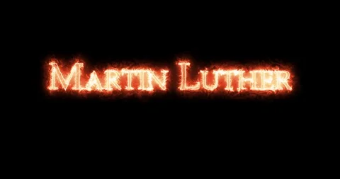 Martin Luther written with fire. Loop Stock Footage 128874304