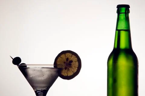 Martini and beer Stock Photos