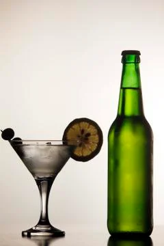 Martini and beer Stock Photos