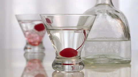 Martini Cherry Splash Stock Footage 52142802